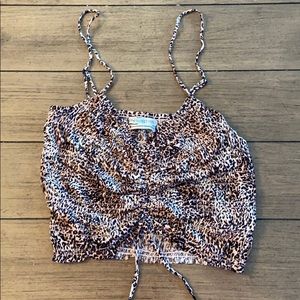 Urban outfitters cropper cheetah tank